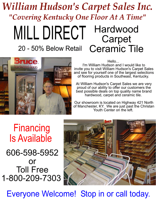 William Hudson's Carpet Sales ClayCoNews